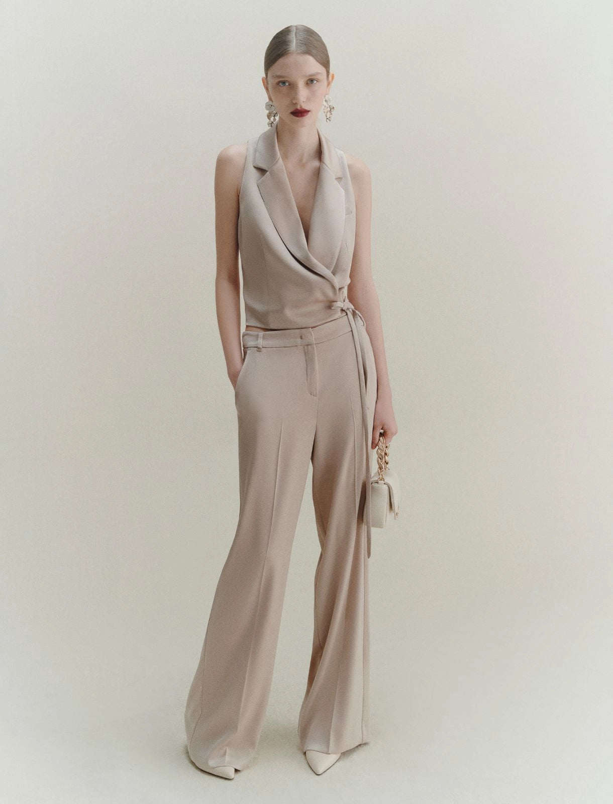 Marella Pantalone in satin, naturale Wolf AI25