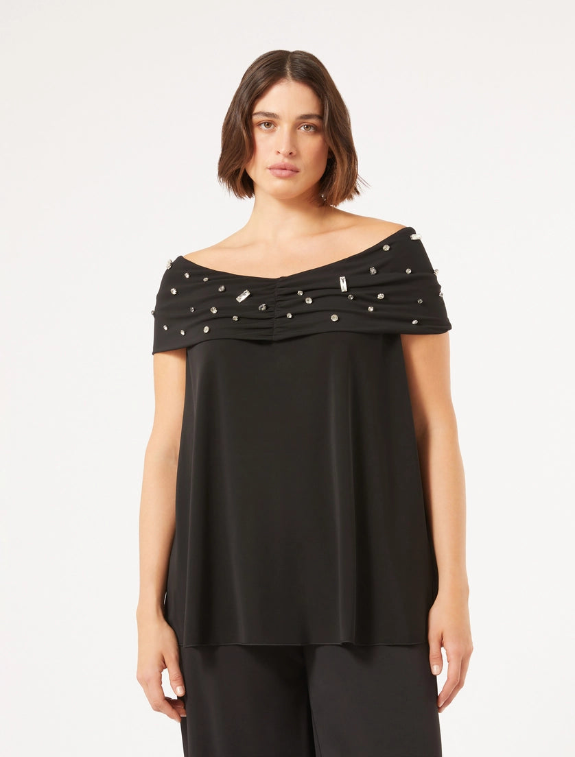 Persona by Marina Rinaldi T-shirt in jersey con ricami Pavia PE25 image 1