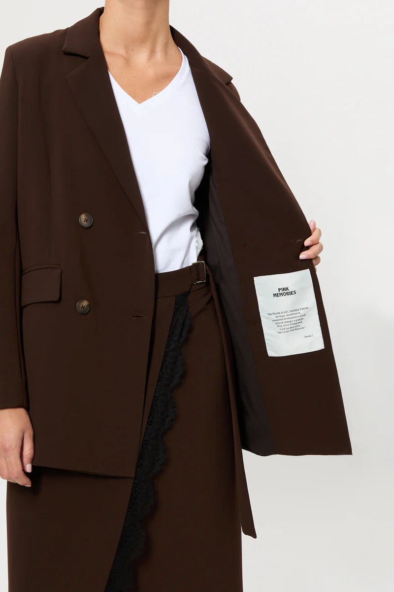 Pink Memories Giacca blazer con spacco e pizzo mod 11917 AI25