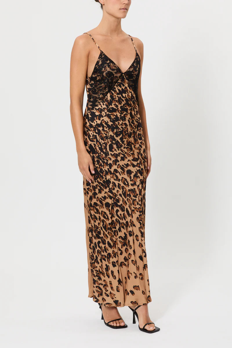 Pink Memories Slip dress fantasia animalier con pizzo mod 11945 AI25
