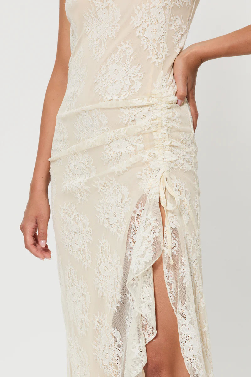 Pink Memories Slipdress con drappeggio in pizzo, avorio mod. 12059 PE26 Pink Memories