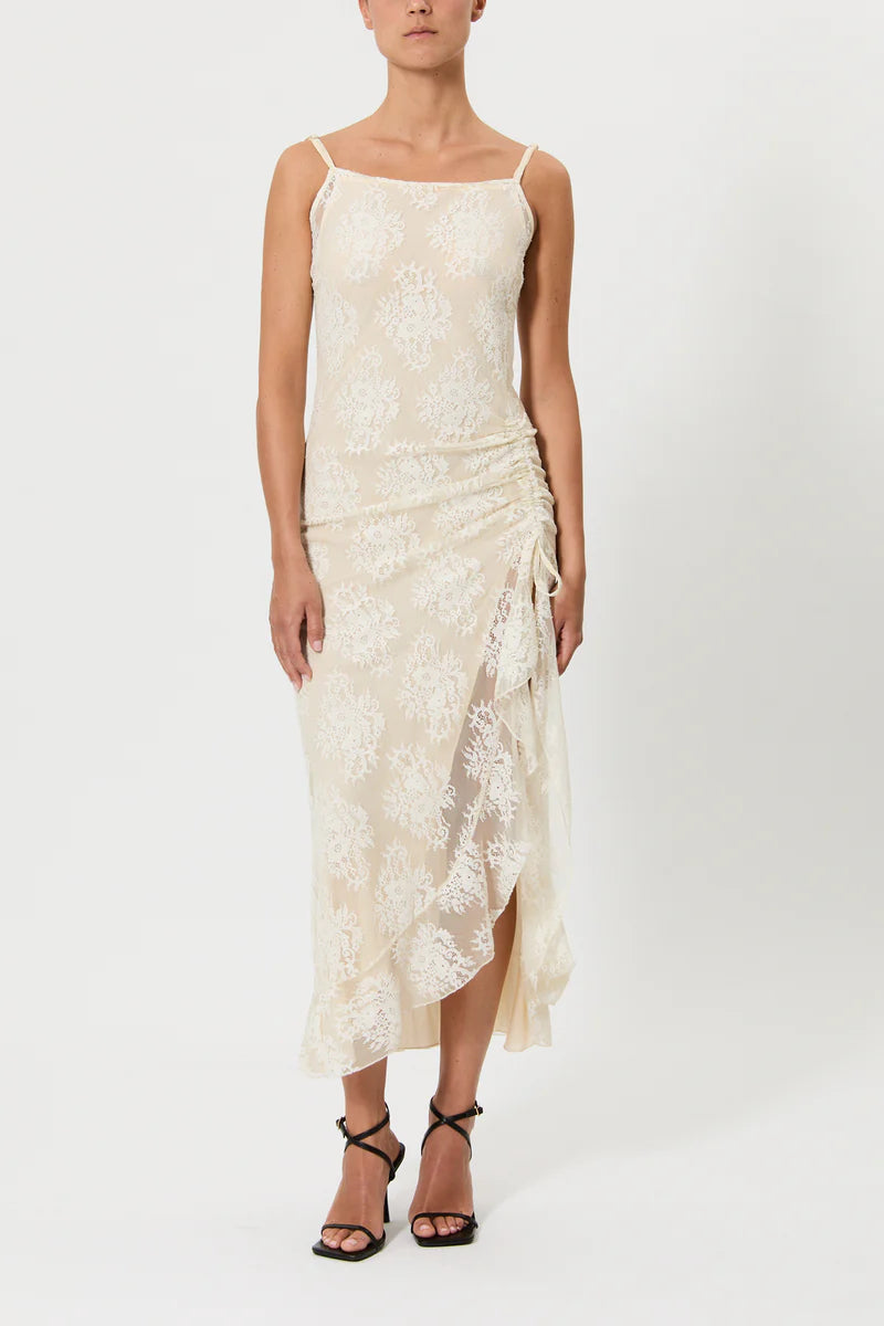 Pink Memories Slipdress con drappeggio in pizzo, avorio mod. 12059 PE26 Pink Memories