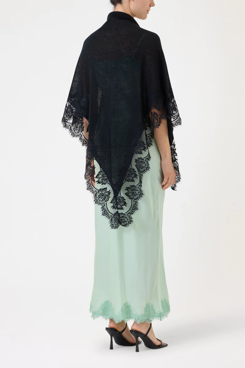 Pink Memories Scialle in pizzo, nero mod 12067 PE26 Pink Memories