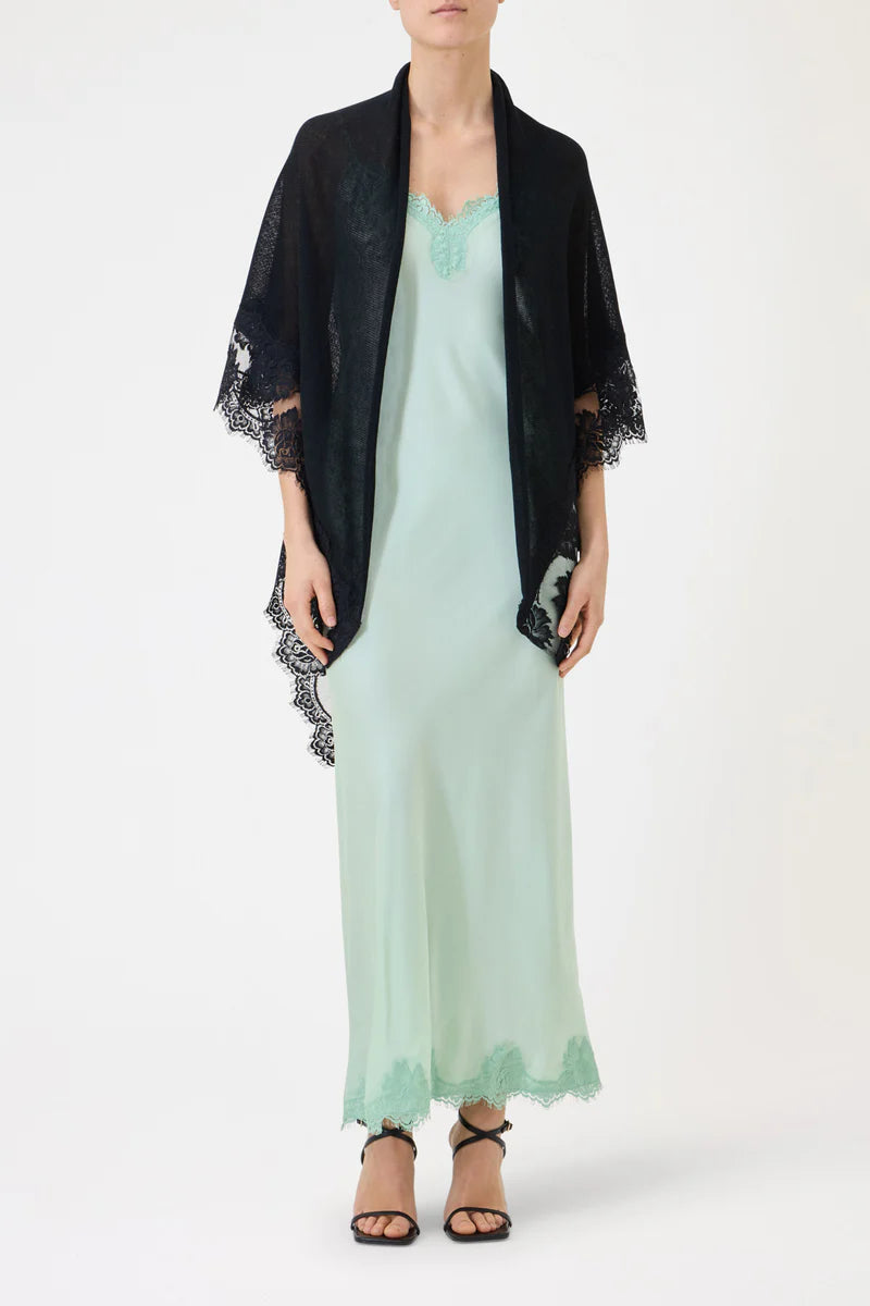 Pink Memories Scialle in pizzo, nero mod 12067 PE26 Pink Memories