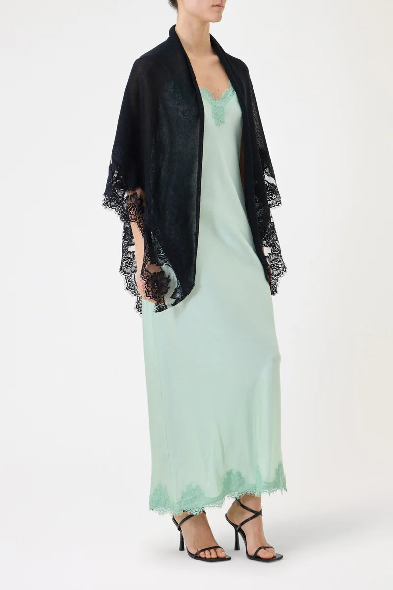 Pink Memories Scialle in pizzo, nero mod 12067 PE26 Pink Memories