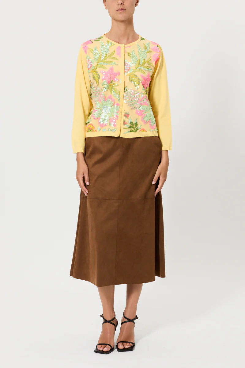 Pink Memories Cardigan con davanti motivo floreale con paillettes mod 12069 PE26 Pink Memories