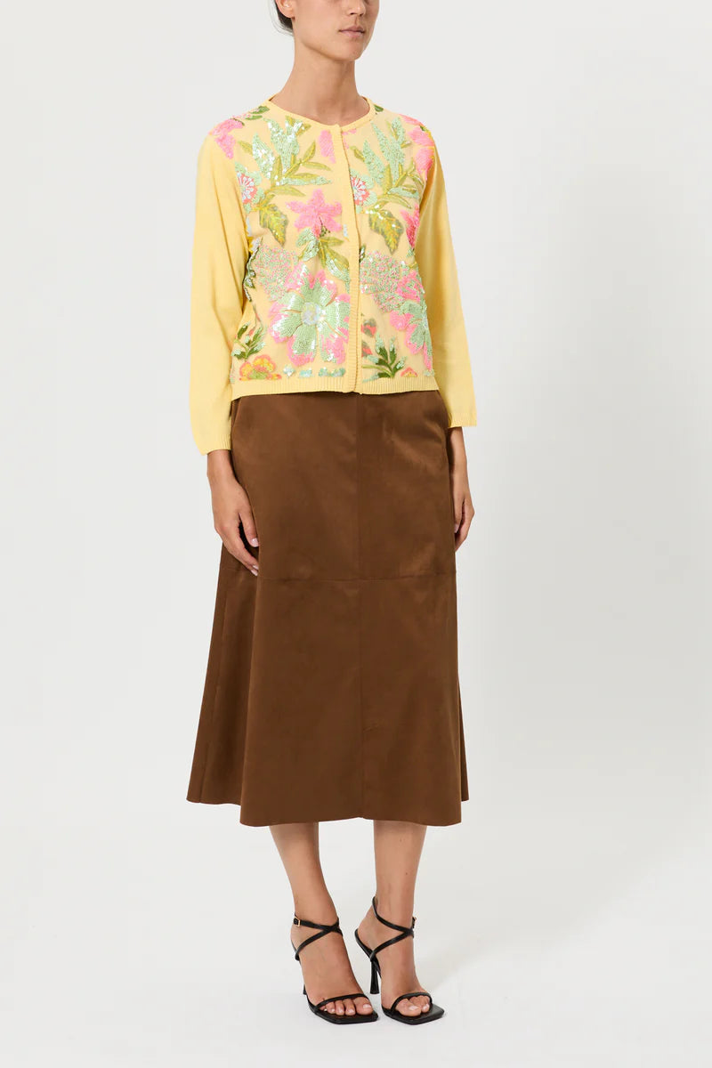 Pink Memories Cardigan con davanti motivo floreale con paillettes mod 12069 PE26 Pink Memories