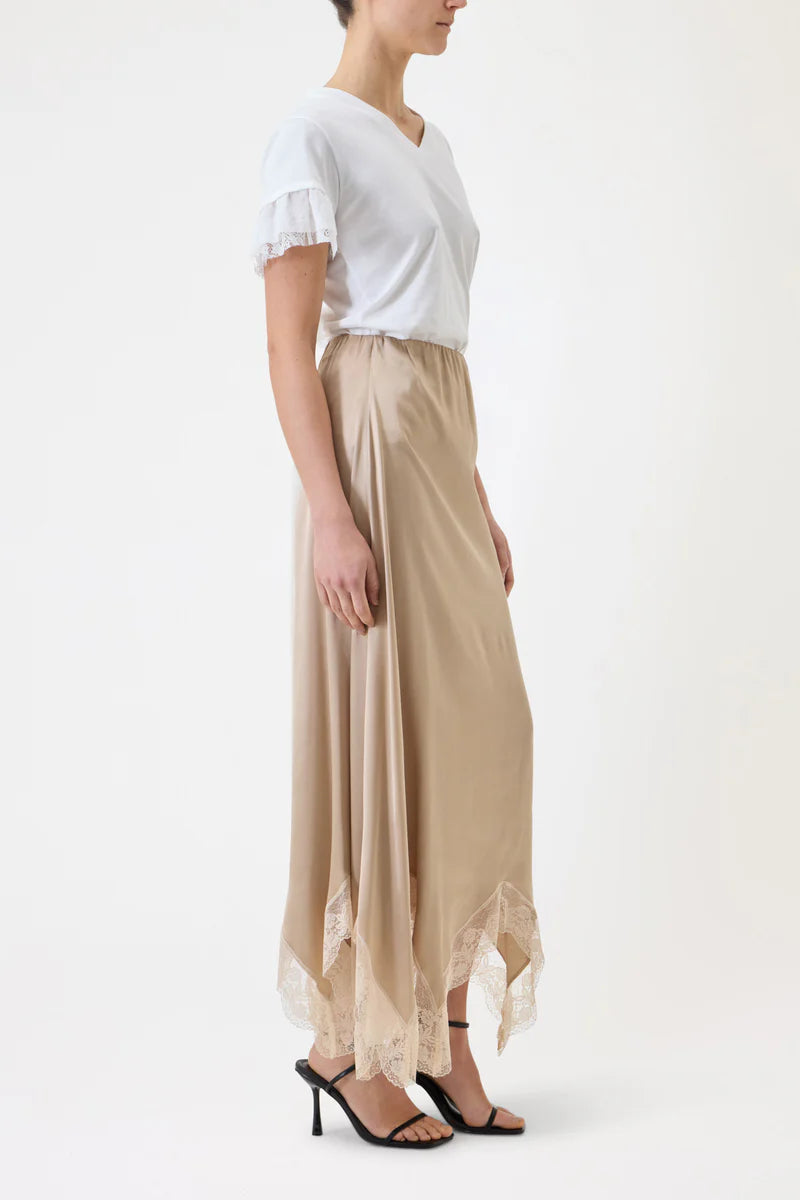 Pink Memories Gonna lunga in raso con pizzo mod 12072 PE26 Pink Memories