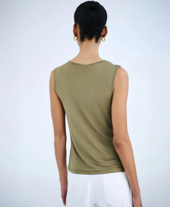 Access Fashion Top con dettaglio metallico mod 2099, oliva PE26 Access Fashion