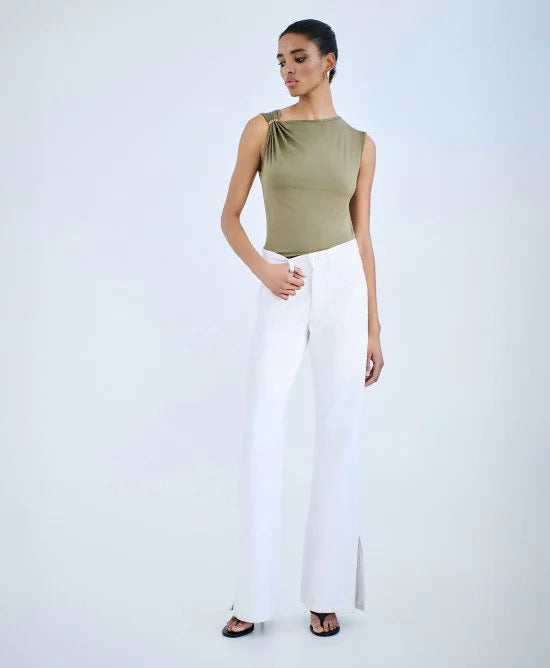 Access Fashion Top con dettaglio metallico mod 2099, oliva PE26 Access Fashion