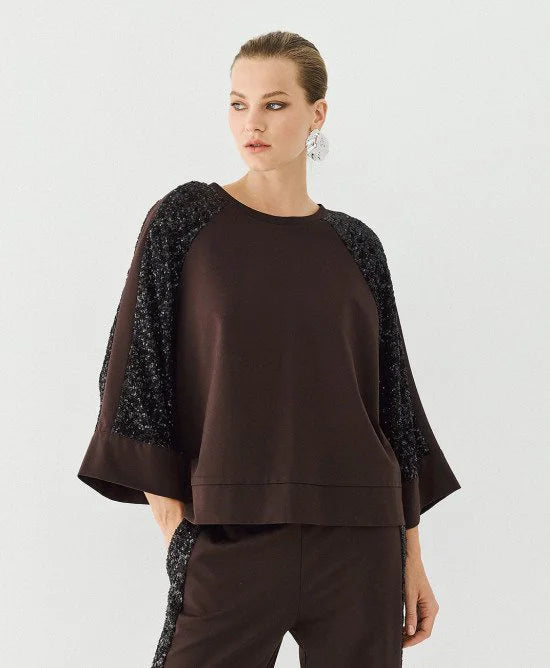 Access Fashion Blusa con maniche dettaglio paillettes mod 2153 AI26 Access Fashion