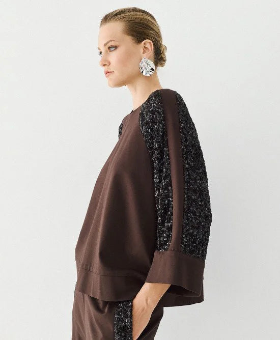Access Fashion Blusa con maniche dettaglio paillettes mod 2153 AI26 Access Fashion