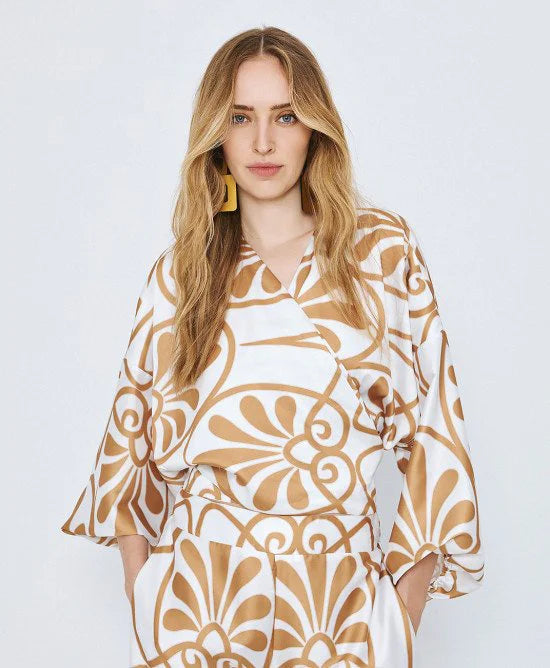 Access Fashion Camicetta stampata con nodo sul davanti mod 2186 PE26 Access Fashion