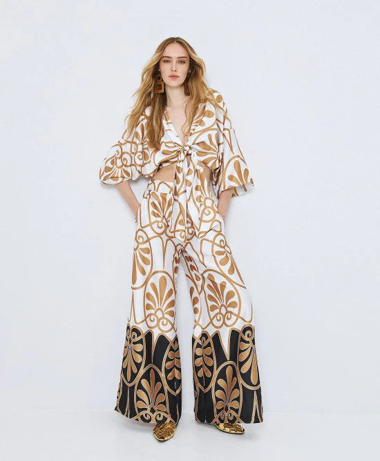 Access Fashion Camicetta stampata con nodo sul davanti mod 2186 PE26 Access Fashion