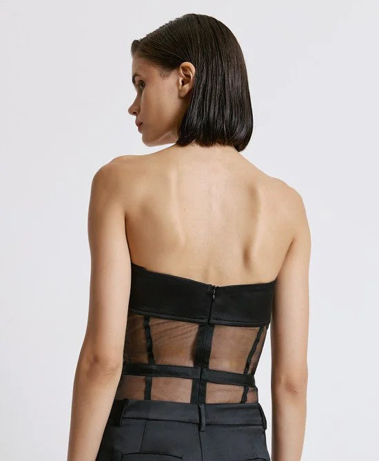 Access Fashion Body senza spalline con dettagli in tulle e tessuto mod 2208 AI26 Access Fashion