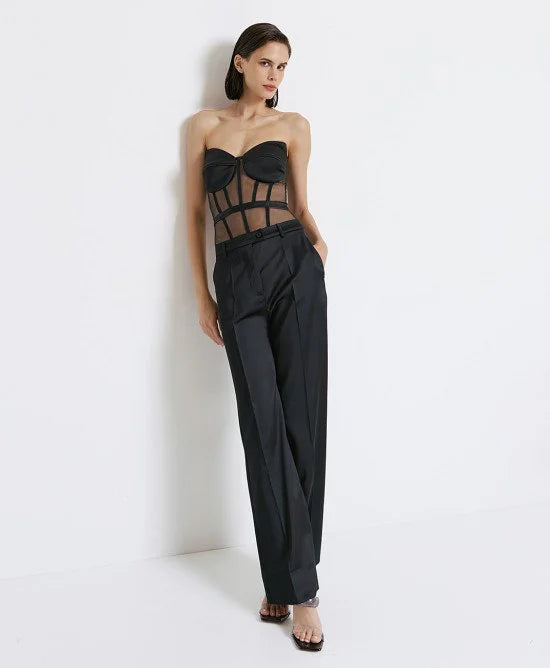 Access Fashion Body senza spalline con dettagli in tulle e tessuto mod 2208 AI26 Access Fashion