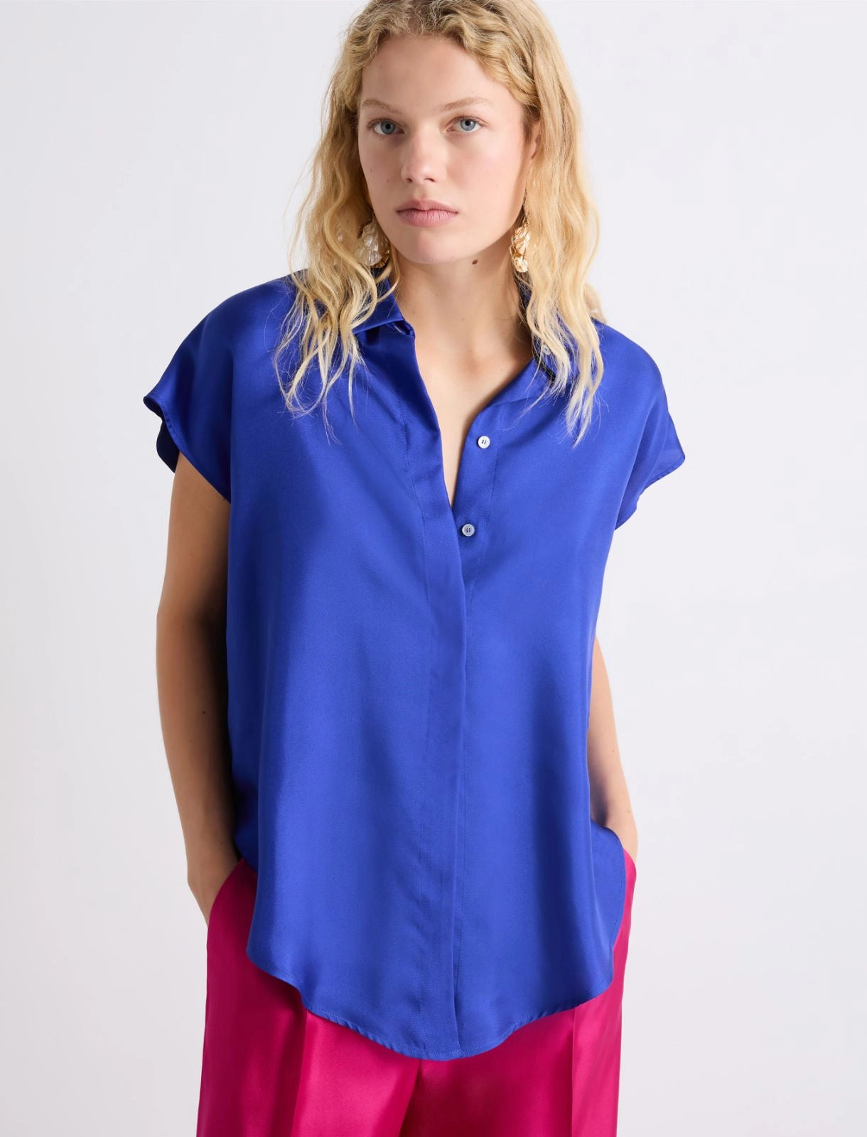 Marella Camicia smanicata in seta MLLEsploso PE26 Marella