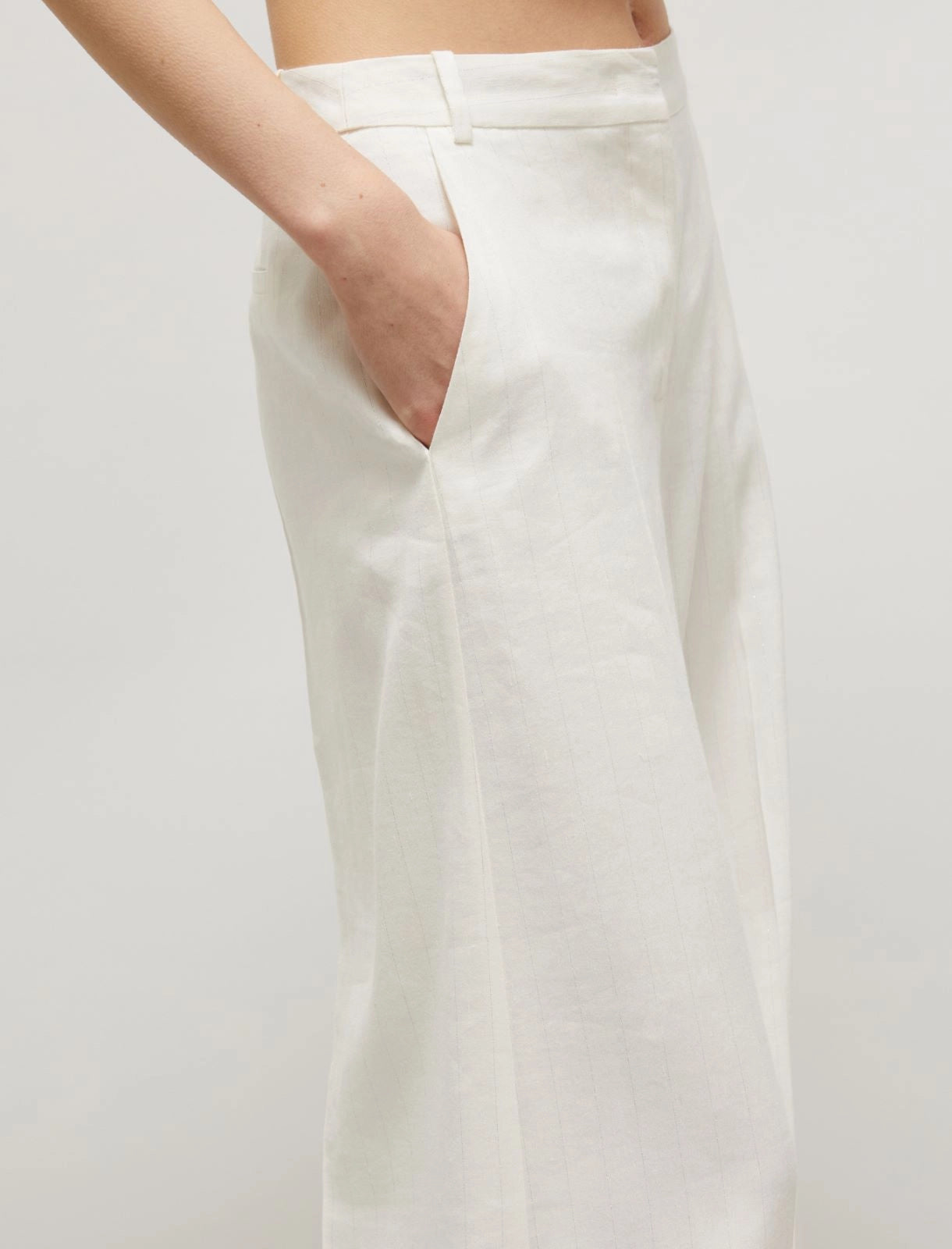Marella Pantaloni wide leg gessato con  lurex Ercole  PE25 image 2