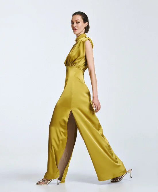 Access Fashion Abito lungo con scollo a V e dettagli metallici mod 3309 PE26 Pink Memories