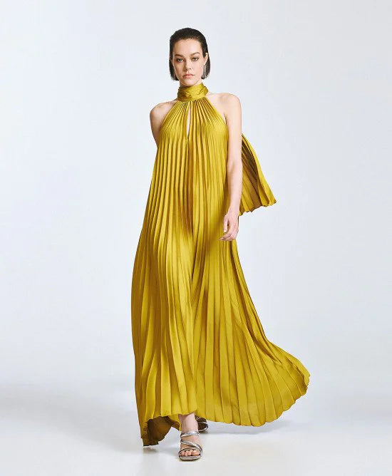 Access Fashion Abito plissettato con scollo all'americana e schiena scoperta mod 3316 PE26 Access Fashion