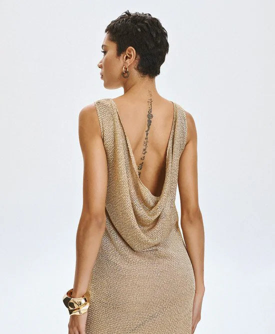 Access Fashion Abito lungo in maglia con paillettes mod 3358 PE26 Access Fashion