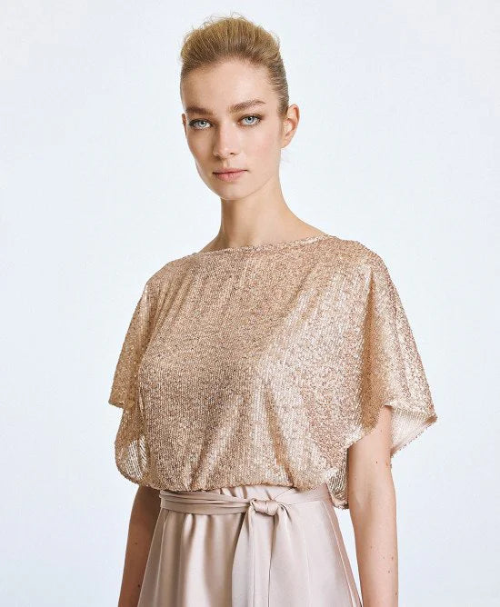 Access Fashion Abito lungo in raso con paillettes mod 3439  PE26 Access Fashion