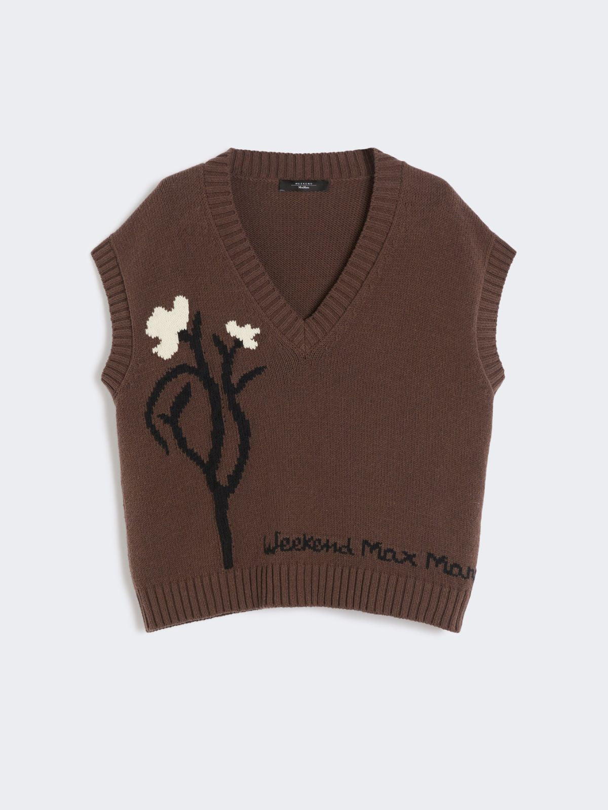 Weekend Max Mara Gilet intarsiato in misto cotone Crusca AI25 image 4