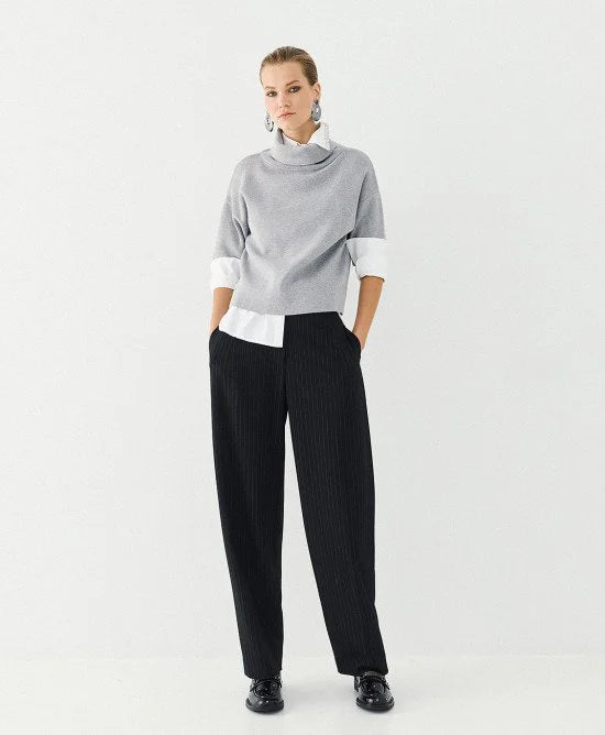 Access Fashion Pantaloni a gamba larga a righe con tasche laterali mod 5022 AI26 Access Fashion