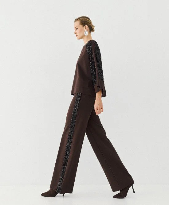 Access Fashion Pantaloni con ddettagli in paillettes mod 5077 AI26 Access Fashion