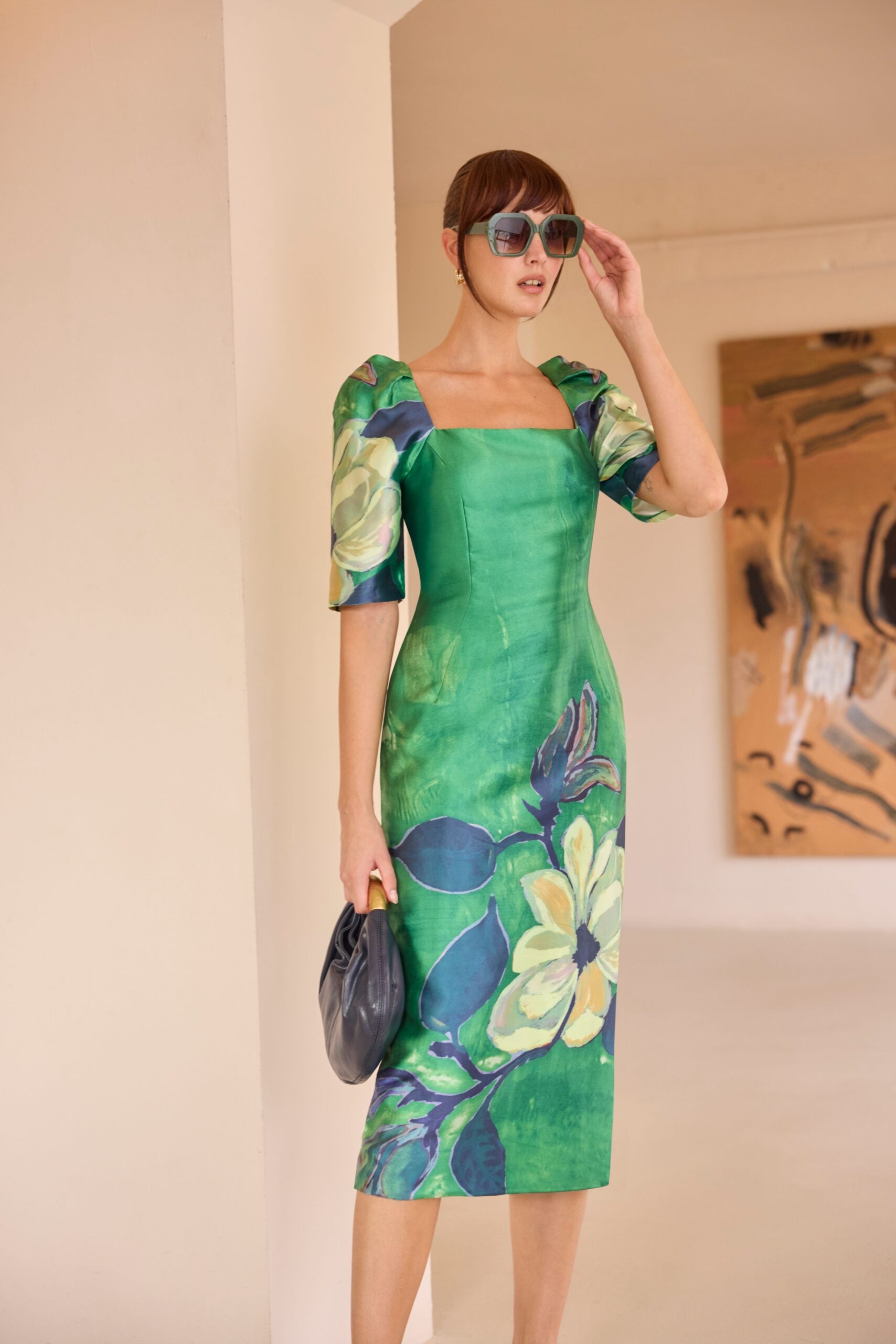 Carla Ruiz Abito midi fantasia macro fiore mod 52705 PE26 Carla Ruiz