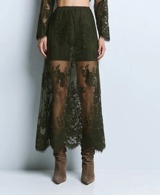 Access Fashion Gonna midi in pizzo con fodera mod 6041, verde AI26 Access Fashion