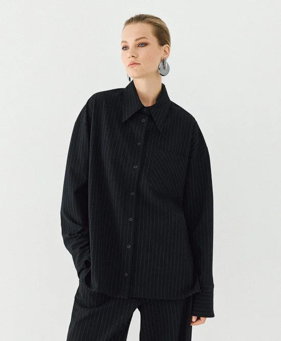 Access Fashion Camicia a righe con inserto in pizzo mod 7008 AI26 Access Fashion