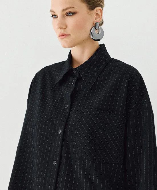 Access Fashion Camicia a righe con inserto in pizzo mod 7008 AI26 Access Fashion