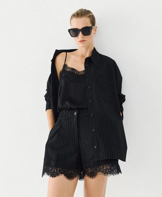 Access Fashion Camicia a righe con inserto in pizzo mod 7008 AI26 Access Fashion