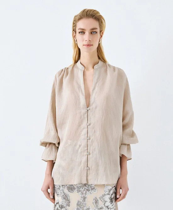 Access Fashion Camicia con scollo a V e polsini elasticizzati mod 7026 PE26 Access Fashion