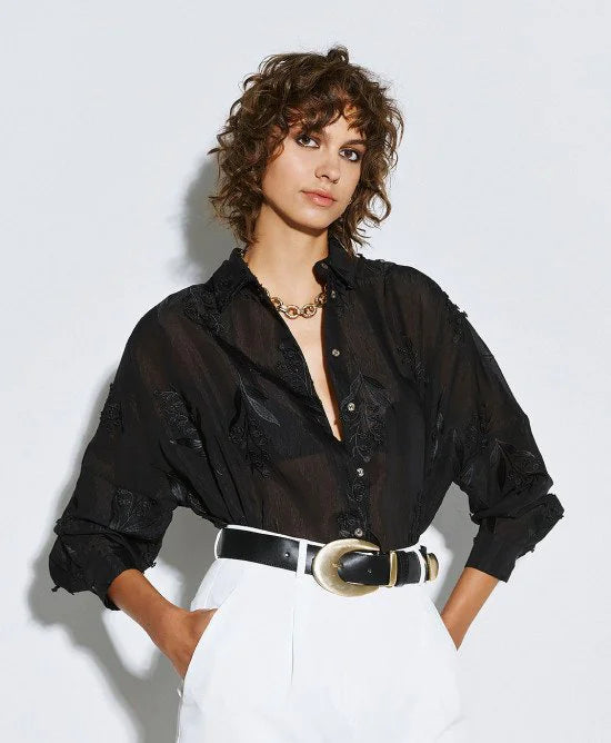 Access Fashion Camicia a manica lunga ricamata mod 7058 PE26 Access Fashion