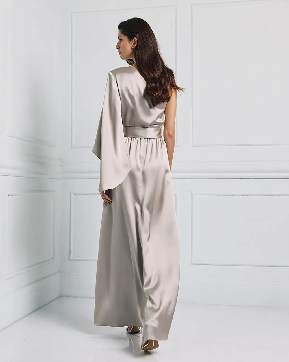 Access Fashion Abito monospalla in raso mod. 3308 PE25 image 3