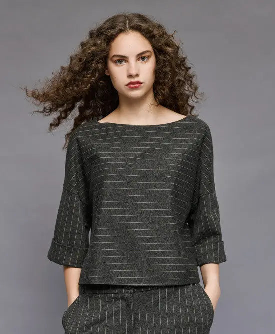 Access Fashion Blusa a righe con scollo a barca mod. 2140  AI25 Access Fashion