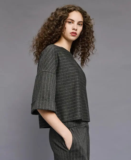 Access Fashion Blusa a righe con scollo a barca mod. 2140  AI25 Access Fashion