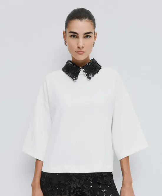 Access Fashion Blusa con colletto staccabile in paillettes mod. 2015 AI25 Access Fashion