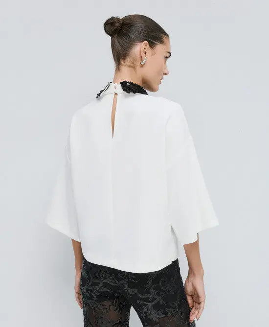 Access Fashion Blusa con colletto staccabile in paillettes mod. 2015 AI25 Access Fashion