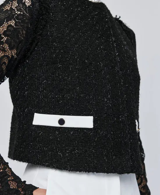 Access Fashion Gilet in tweed con dettagli in pizzo mod. 2040 AI25 Access Fashion