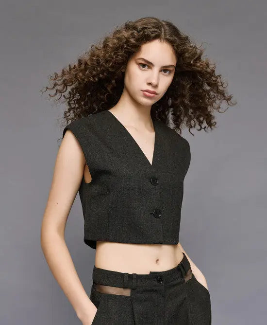 Access Fashion Gilet midi con dettaglio in rete dietro mod 2076  AI25 Access Fashion