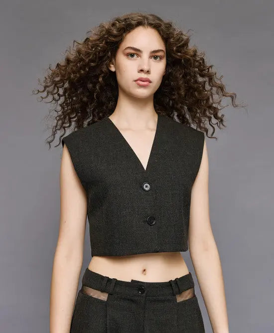 Access Fashion Gilet midi con dettaglio in rete dietro mod 2076  AI25 Access Fashion