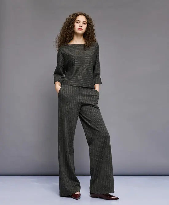 Access Fashion Pantaloni a righe gamba larga  AI25 Access Fashion