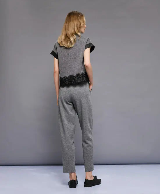 Access Fashion Pantaloni con inserto in simil pelle  mod. 5072  AI25 Access Fashion