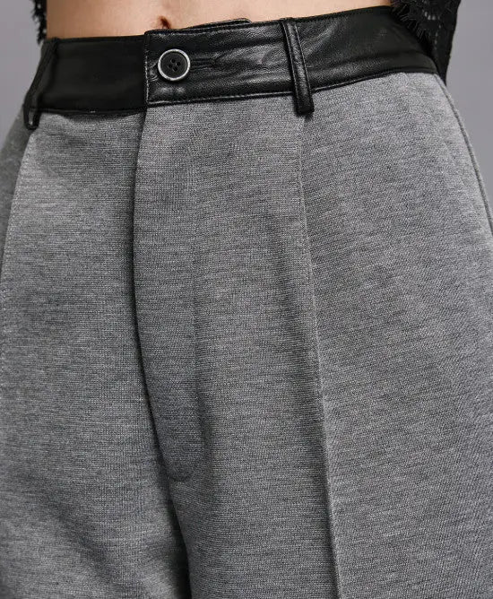 Access Fashion Pantaloni con inserto in simil pelle  mod. 5072  AI25 Access Fashion