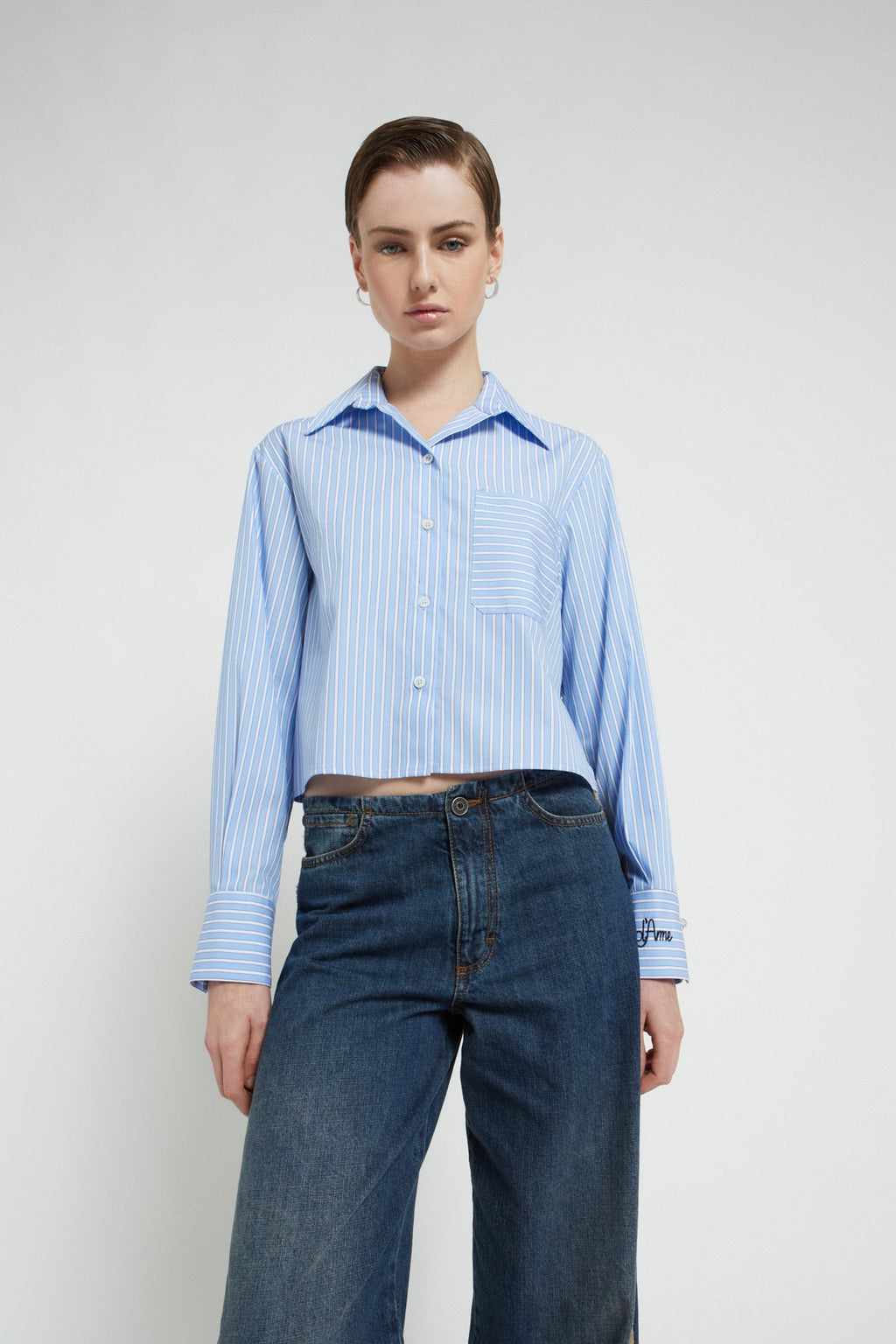 Ottod'Ame Camicia cropped in cotone DC5158 AI25