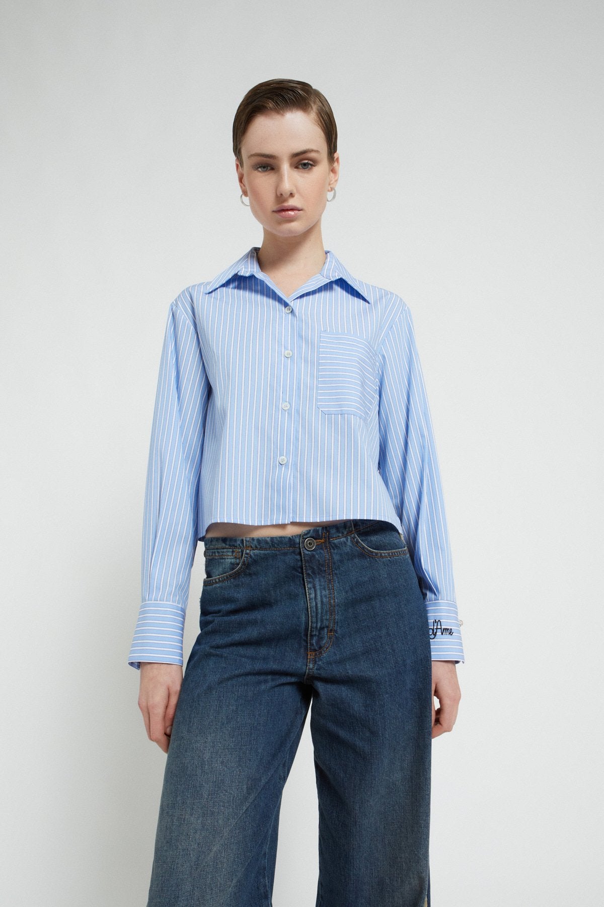 Ottod'Ame Camicia cropped in cotone DC5158 AI25