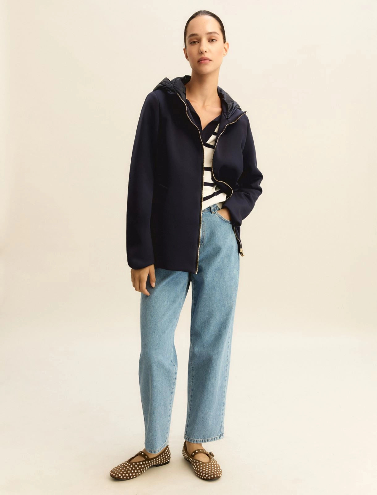 Emme Marella Giacca in jersey scuba con cappuccio removibile EMMVicolo PE26 Emme Marella